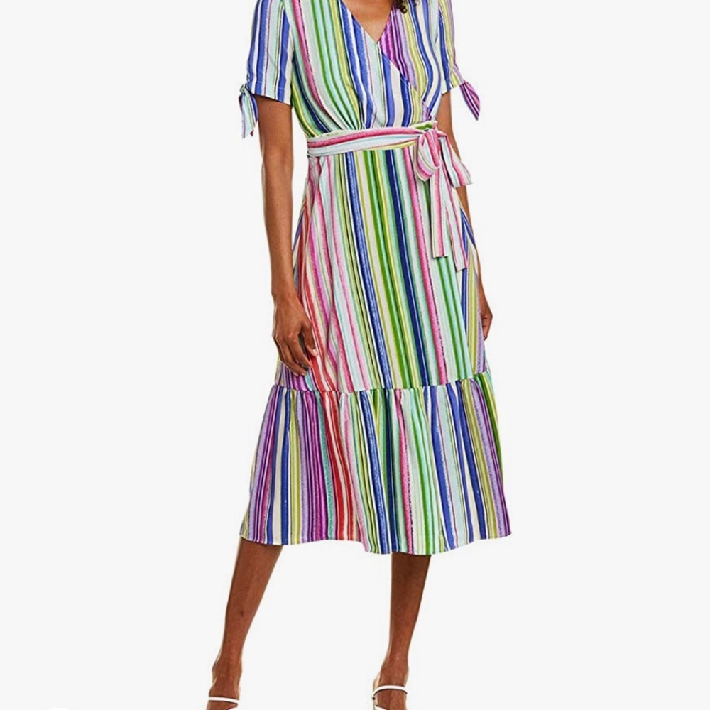 🌸SALE NWT MAGGIE LONDON STRIPED MIDI DRESS